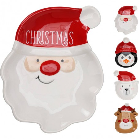 PLATO NAVIDAD SURTIDO 4 ANIMALES