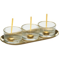 SET CUENCOS CON BANDEJA ORO