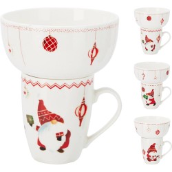 TAZA Y CUENCO NAVIDEÑO