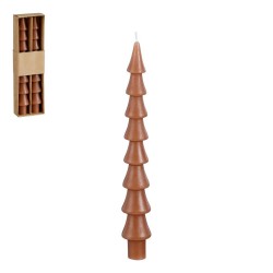 SET X 2 VELA XMAS TREE BEIGE 25X3CM