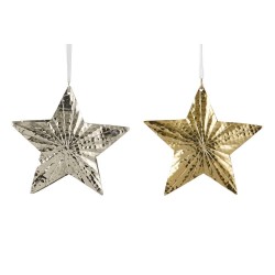 COLGANTE ESTRELLA METÁLICA ORO O PLATA 17CM