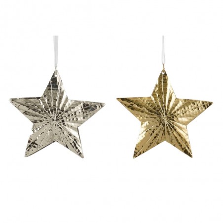 COLGANTE ESTRELLA METÁLICA ORO O PLATA 17CM