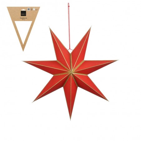 ESTRELLA PAPEL ROJA-ORO 18X60CM