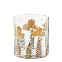 PORTAVELAS CRISTAL FLORES 14X10CM