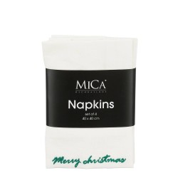 SET X 4 SERVILLETAS BORDAS MERRY CHRISTMAS 40X40
