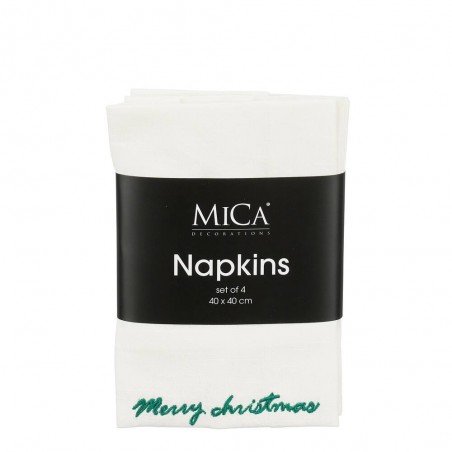 SET X 4 SERVILLETAS BORDAS MERRY CHRISTMAS 40X40
