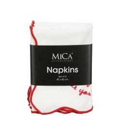 SET X 4 SERVILLESTAS BORDADAS XMAS 40X40CM