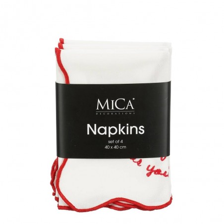 SET X 4 SERVILLESTAS BORDADAS XMAS 40X40CM