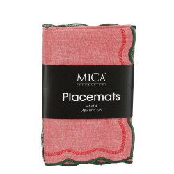 SET X 4 INDIVIDUALES CON BORDE BORDADO 33X48CM