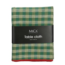 MANTEL CUADROS VERDES 250X140CM