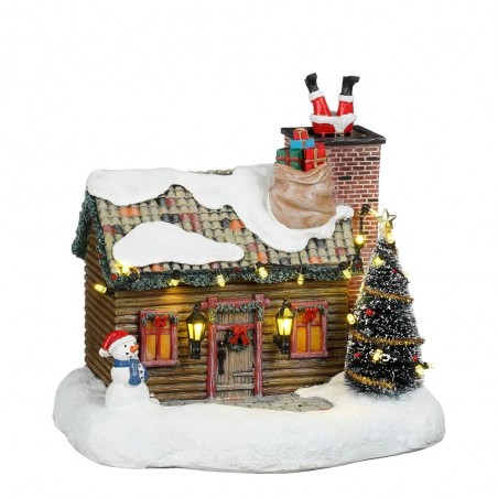 CASA DE REGALOS SANTA CON MOVIMIENTO 10X16X20CM