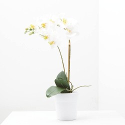 ORQUÍDEA ARTIFICIAL PHALAENOPSIS BLANCA 65CM MACETA