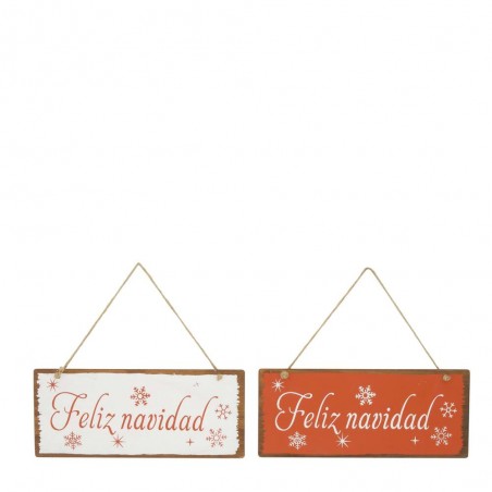 CARTEL FELIZ NAVIDAD COLGANTE 28X12X0.8CM