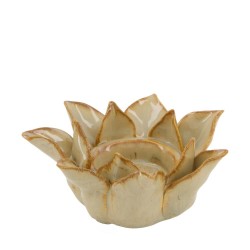 PORTAVELAS CERÁMICA FLOR 11X11CM