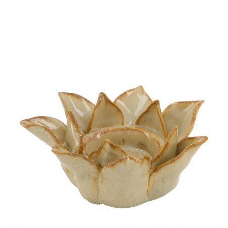 PORTAVELAS CERÁMICA FLOR 11X11CM