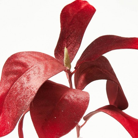 HOJAS MAGNOLIA ROJO TALLO 56CM