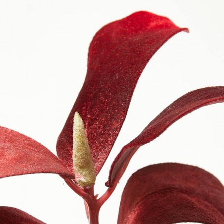 HOJAS MAGNOLIA ROJO TALLO 56CM