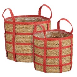 CESTA CON ASAS CUADRO ROJO