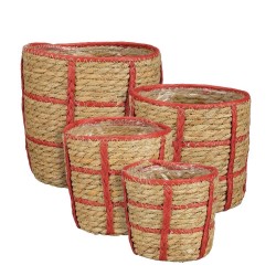 CESTA CUADROS ROJO