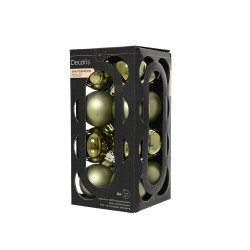 SET 16 BOLAS 4CM VERDE ROMERO MATE-BRILLO