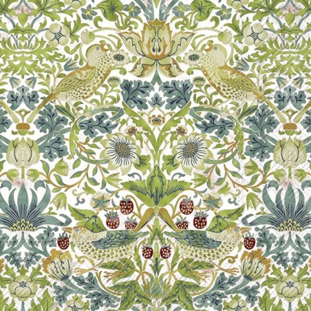 SERVILLETA LUNCH STRAWBERRY THIEF (V&A) WHITE