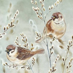 SERVILLETA LUNCH WINTER MELODY BLUE GREY