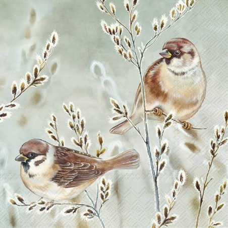 SERVILLETA LUNCH WINTER MELODY BLUE GREY