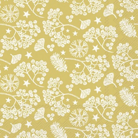 SERVILLETA LUNCH BRIGHT WINTER BRANCHES GOLD
