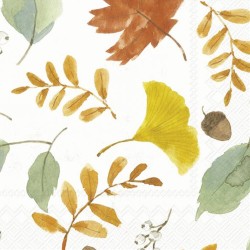 SERVILLETA LUNCH HARVEST LEAVES ALLOVER CREAM