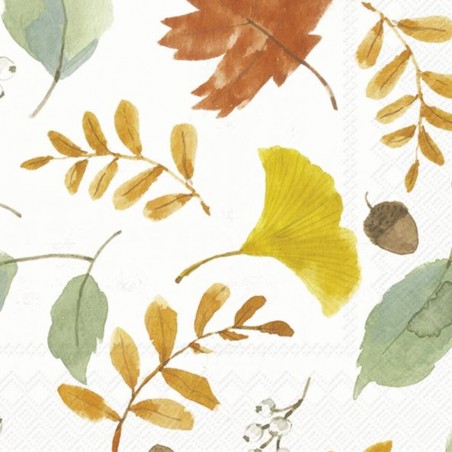 SERVILLETA LUNCH HARVEST LEAVES ALLOVER CREAM