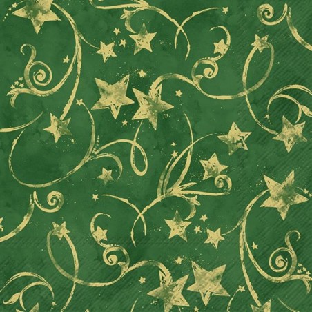 SERVILLETAS LUNCH STAR GARLAND GREEN GOLD