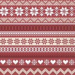 SERVILLETAS LUNCH NORDIC PATTERN RED