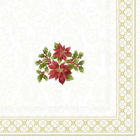 SERVILLETAS LUNCH CLASSIC CHRISTMAS POINSETTIA G