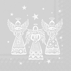 SERVILLETAS LUNCH BRIGHT ANGELS SILVER