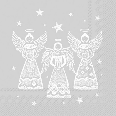 SERVILLETAS LUNCH BRIGHT ANGELS SILVER