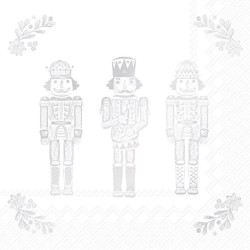 SERVILLETAS LUNCH BRIGHT NUTCRACKERS WH. SILVER
