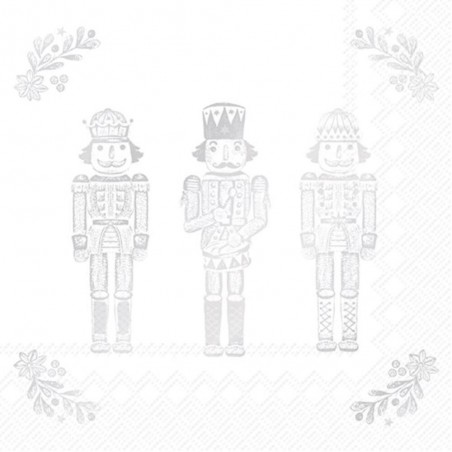 SERVILLETAS LUNCH BRIGHT NUTCRACKERS WH. SILVER