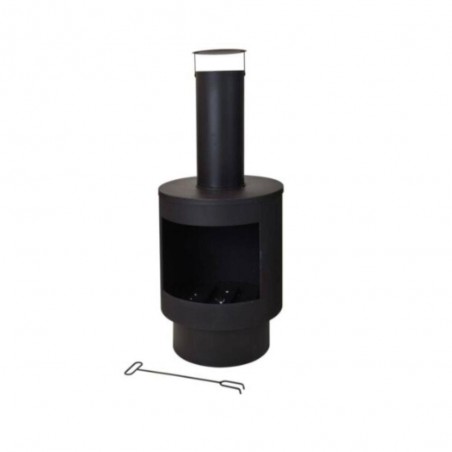 CHIMENEA DAKOTA METAL NEGRO