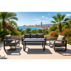 COMEDOR ACAPULCO ANTRACITA 4 PIEZAS