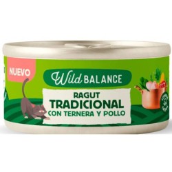LATA RAGUT TRADICIONAL DE TERNERA Y POLLO PARA GATO 80GR WILDBALANCE
