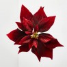 FLOR DE PASCUA ARTIFICIAL EN CLIP BURDEOS 25CM