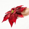FLOR DE PASCUA ARTIFICIAL EN CLIP BURDEOS 25CM