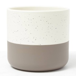 MACETERO URIEL BEIGE/TAUPE 17X16CM