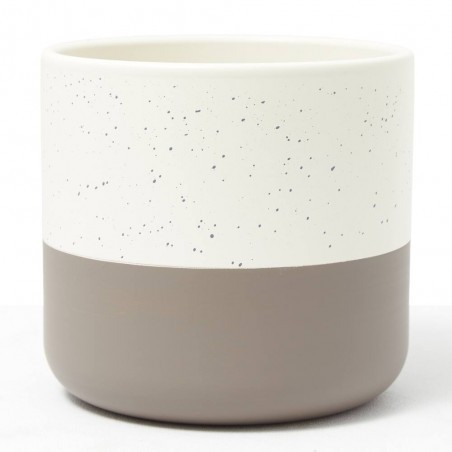 MACETERO URIEL BEIGE/TAUPE 17X16CM