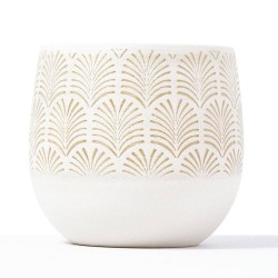 MACETERO CARMEN BEIGE/ORO D14XH13CM