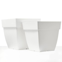 MACETA CUADRADA CAPRI BLANCO