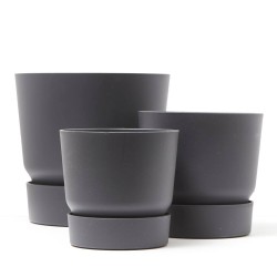 MACETA GREENVILLE ROUND NEGRA