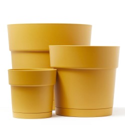 MACETA CAPRI CILINDRO AMARILLO MIEL