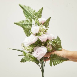 RAMO ARTIFICIAL ROSAS PALMA 45CM