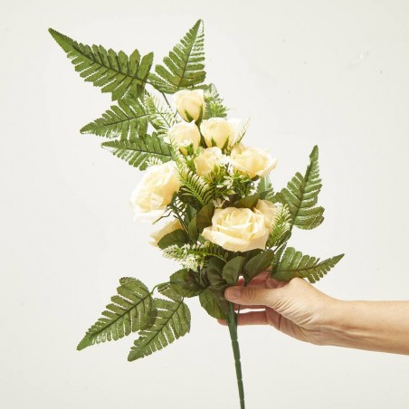 RAMO ARTIFICIAL ROSAS PALMA 45CM